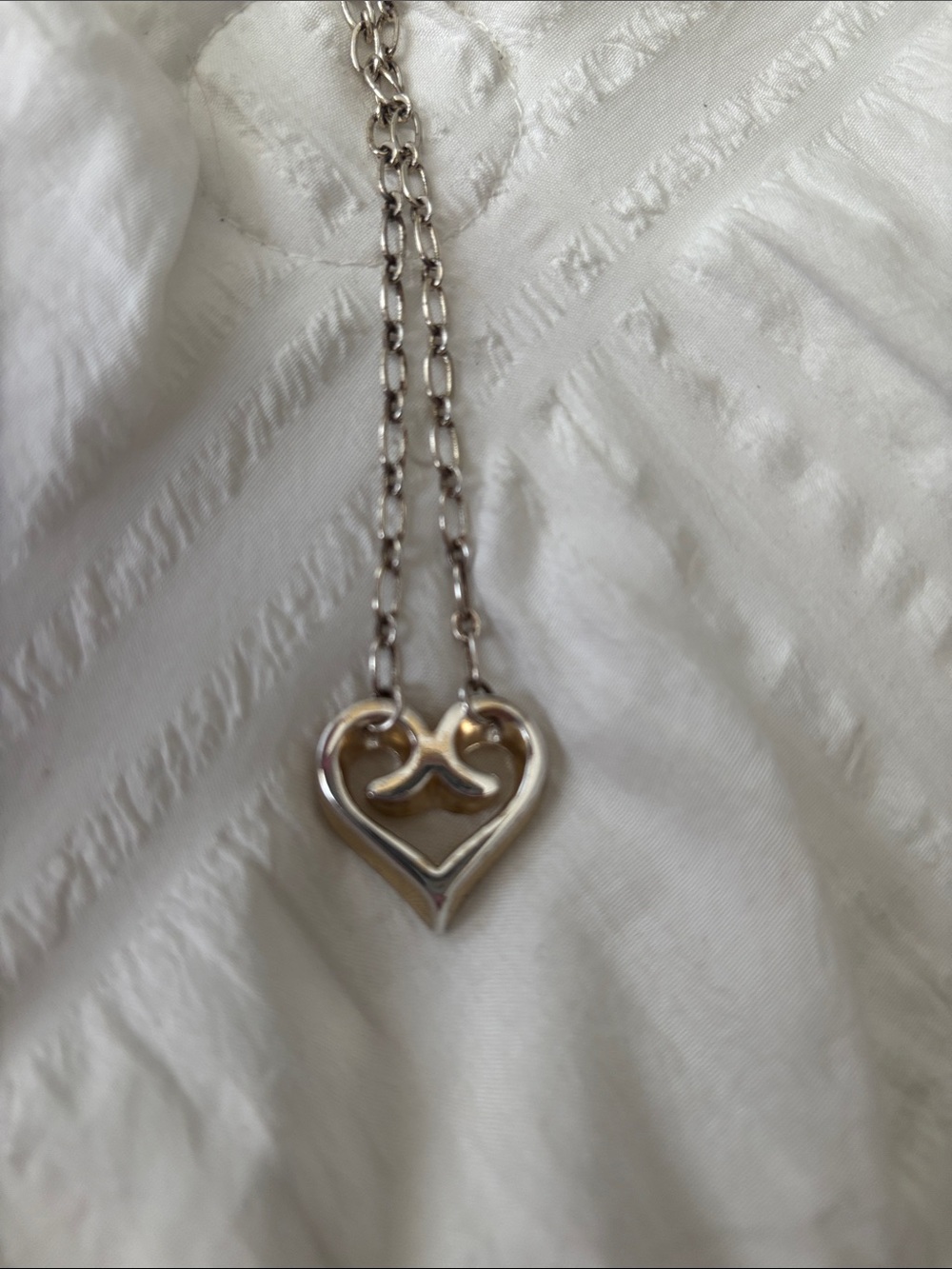 Brighton Silver Heart Double-Swirl Pendant Necklace